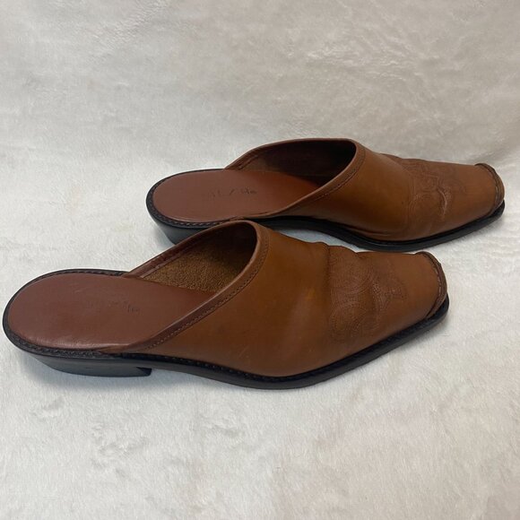 Unisa Flex Slip-on Women's Mules Size 9.5B   Brown Leather Brazil - Picture 4 of 8